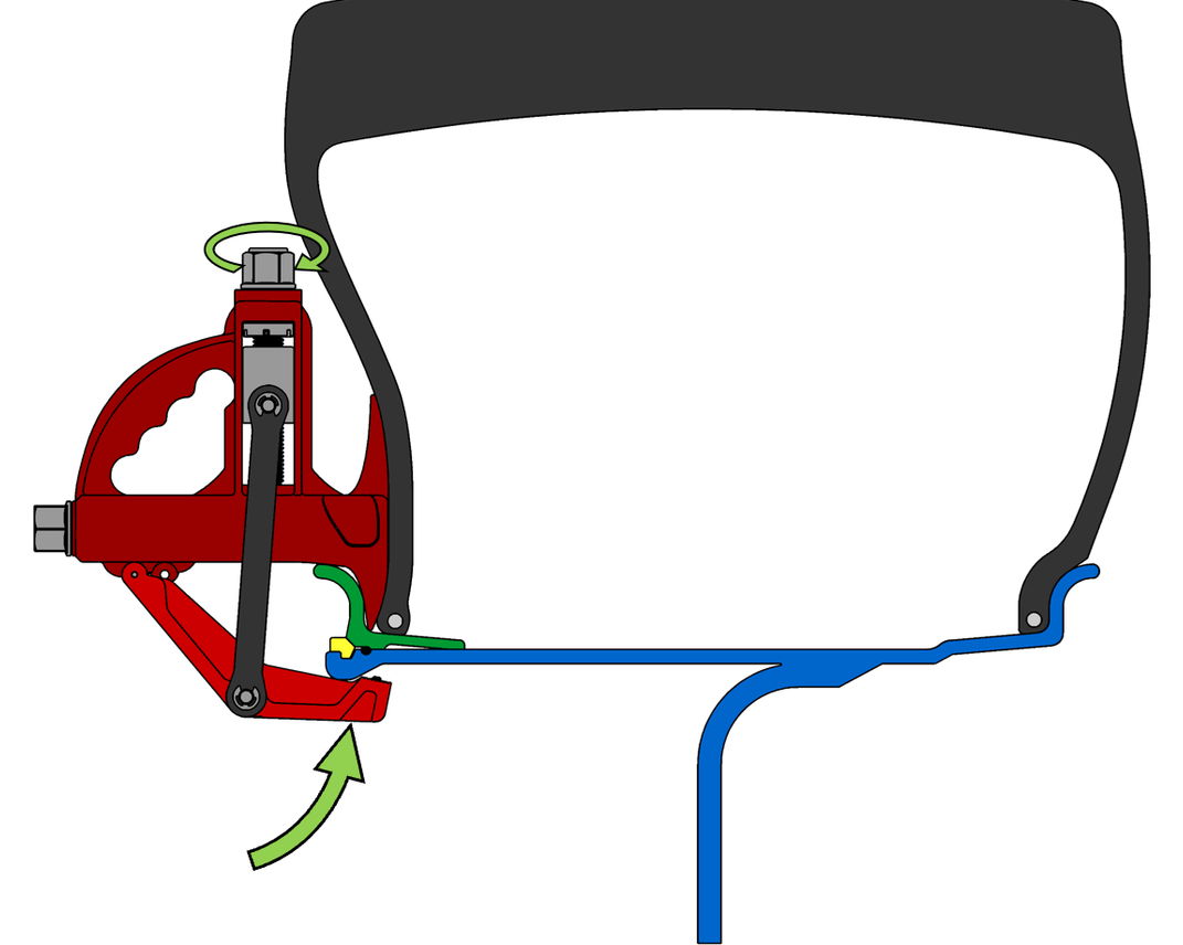 Step 2 — Clamp the XB-650i to the rim